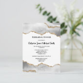 Invitation Carte Postale Géode faux or blanc agate aquarelle chic (Debout devant)