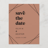 Invitation Carte Postale Géométrique moderne | Copper Enregistrer la date (Devant)