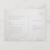 Invitation Carte Postale Glam argent parties scintillant déco mariage vinta (Dos)