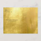 Invitation Carte Postale Glam Gold & Black Budget Mariage (Dos)