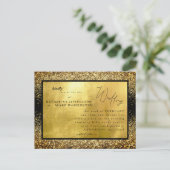 Invitation Carte Postale Glam Gold & Black Budget Mariage (Debout devant)
