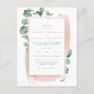 Invitation Carte Postale Glam Sage Green Branches peintes Mariage spécial
