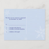Invitation Carte Postale Glitzy Floral Winter Wonderland Wedding RSVP (Dos)