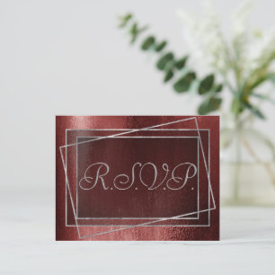 Invitation Carte Postale Glitzy Foil Henna Crimson Red Faux Parties scint