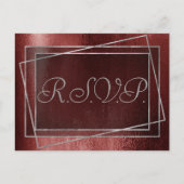 Invitation Carte Postale Glitzy Foil | Henna Crimson Red Faux Parties scint (Devant)