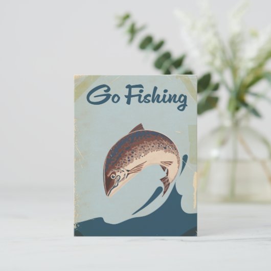 Invitation Carte Postale Go Fishing (Debout devant)
