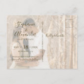 Invitation Carte Postale Gold Calligraphy Photo Enregistrer La Date Invitat (Dos)