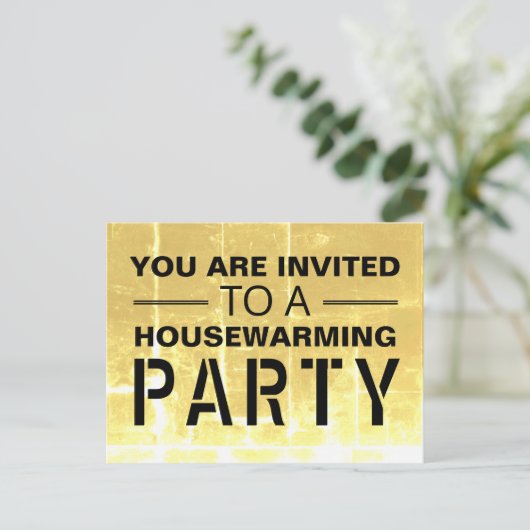 Invitation Carte Postale Gold Club Poster Houseéchauffement Party Invitatio (Debout devant)