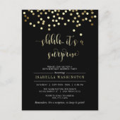 Invitation Carte Postale Gold Confetti Surprise fête d'anniversaire (Devant)