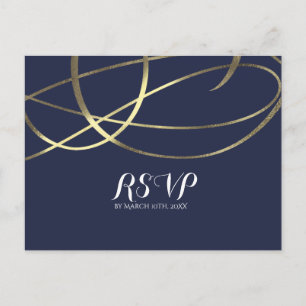 Invitation Carte Postale Gold Faux Foil N'importe quelle couleur Glam Weddi