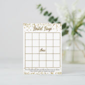 Invitation Carte Postale Gold Parties scintillant Confetti Fête des mariées (Debout devant)