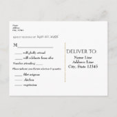 Invitation Carte Postale Gold Royal Princess Storybook Carriage RSVP (Dos)