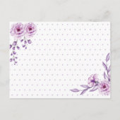 Invitation Carte Postale Gold Script tendance Purple Floral Graduation Part (Dos)