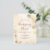 Invitation Carte Postale Golden eucalyptus feuillage Thanksgiving Dîner (Debout devant)