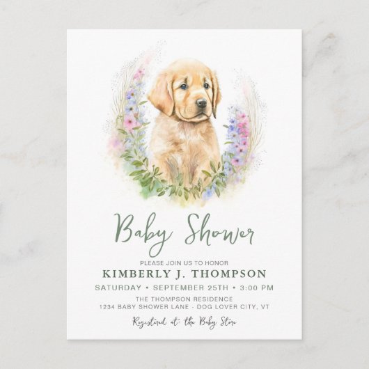 Invitation Carte Postale Golden Retriever Chien Chien Chien Chien Chien Mod (Devant)