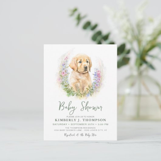 Invitation Carte Postale Golden Retriever Chien Chien Chien Chien Chien Mod (Debout devant)