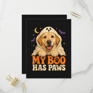 Invitation Carte Postale Golden Retriever Halloween Drôles de Pattes