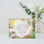 Invitation Carte Postale Golden Royal Peacock Feathers (Debout devant)