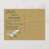 Invitation Carte Postale Golden Royal Peacock Temple Dreams (Dos)