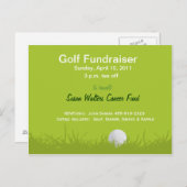 Invitation Carte Postale Golf Ball on Tee (Devant / Derrière)