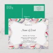 Invitation Carte Postale Golfer ; balles de golf et Motif Tee - shirt (Devant / Derrière)