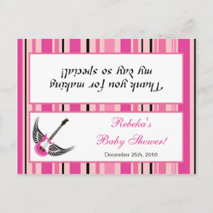 Invitation Carte Postale Goody Sac Topper Girly Girly Pink Punk Rock Guitar