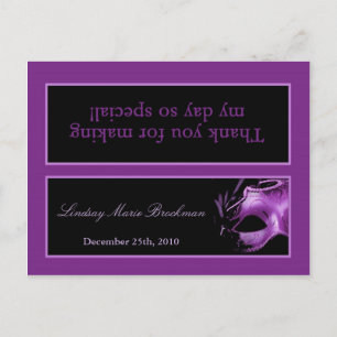 Invitation Carte Postale Goody Sac Topper Sweet 16 Purple Lilac Black Party