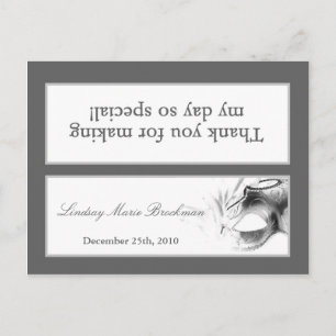 Invitation Carte Postale Goody Sac Topper Sweet 16 Silver White Party