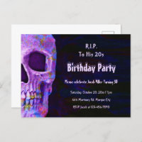 Gothique Crâne violet fête d'anniversaire RIP à se