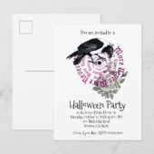 Invitation Carte Postale Gothique Jamais Plus Raven Halloween Fête Invitati (Devant / Derrière)