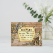 Invitation Carte Postale Gothique - Steampunk sur Fiançailles de bois (Debout devant)