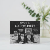 Invitation Carte Postale Gouls gothiques dans le cimetière RIP à ses 20 ans (Debout devant)