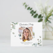 Invitation Carte Postale Grad 2022 Eucalyptus Greenery Succulent Graduation (Debout devant)