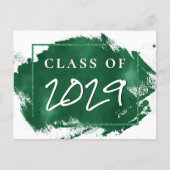 Invitation Carte Postale Grad peint | Green Splatter Brushstroke Party (Devant)