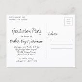 Invitation Carte Postale Grad peint | Green Splatter Brushstroke Party (Dos)