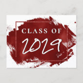 Invitation Carte Postale Grad peint | Red Splatter Brushstroke Party (Devant)