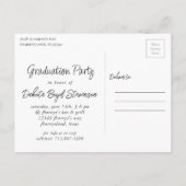 Invitation Carte Postale Grad peint | Turquoise Splatter Brushstroke Party (Dos)