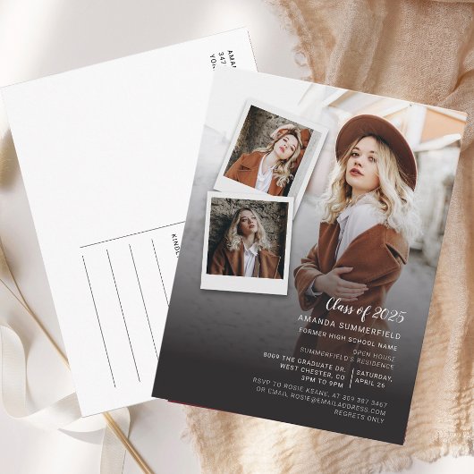 Invitation Carte Postale Grad Photo 2025 Script Graduation Party
