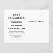 Invitation Carte Postale GRADUATE Magazine Couverture Style moderne photo c (Dos)