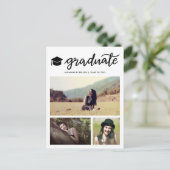 Invitation Carte Postale Graduate moderne Script Graduation Collage photo (Debout devant)