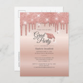 Invitation Carte Postale Graduation 2022 Script Rose Gold Moderne Grad Part (Devant / Derrière)