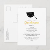 Invitation Carte Postale Graduation 2025 Typographie Grad Party (Devant / Derrière)