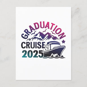 Invitation Carte Postale Graduation Cruise 2025 - Correspondance de voyage 