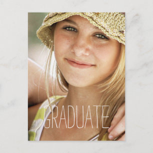 Invitation Carte Postale Graduation de fin d'études secondaires Moderne Pho