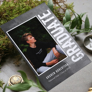 Invitation Carte Postale Graduation de la photo Urban Grunge