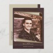 Invitation Carte Postale Graduation Enregistrer La Date Photo Page Rustique (Devant / Derrière)