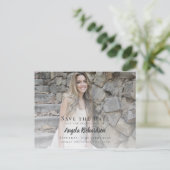 Invitation Carte Postale Graduation Modern Script Enregistrer la photo de l (Debout devant)