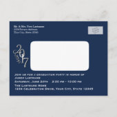 Invitation Carte Postale Graduation Party 2017 avec Photo Blue (Dos)