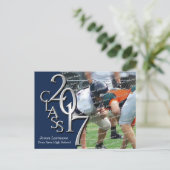 Invitation Carte Postale Graduation Party 2017 avec Photo Blue (Debout devant)