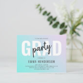 Invitation Carte Postale Graduation Party Modern Gradient Bold (Debout devant)
